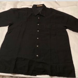 Imported Vintage Short-Sleeve Black Shirt